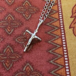 STERLING SILVER Cross necklace!  Sweet!  Marked 925.